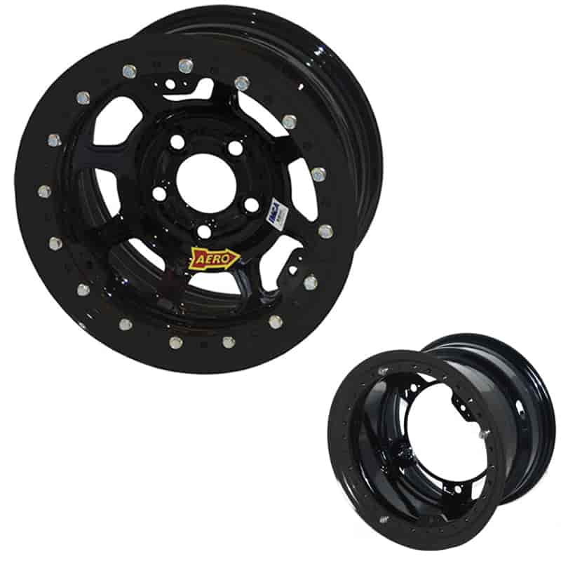 53 Series 15" x 10" Black Roll-Formed Beadlock Race Wheel