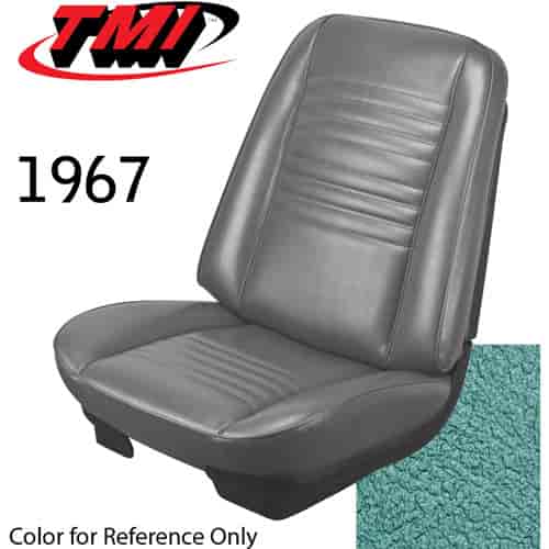 43-82207-3046 LIGHT AQUA - CHEVELLE 1967 COUPE OR CONVERTIBLE STANDARD FRONT BUCKET SEAT UPHOLSTERY 1 PAIR
