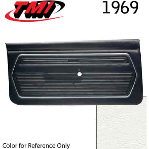 10-80209-2305 IVORY/BRIGHT WHITE - 1969 CAMARO STANDARD DOOR PANELS BASIC SILVER SERIES