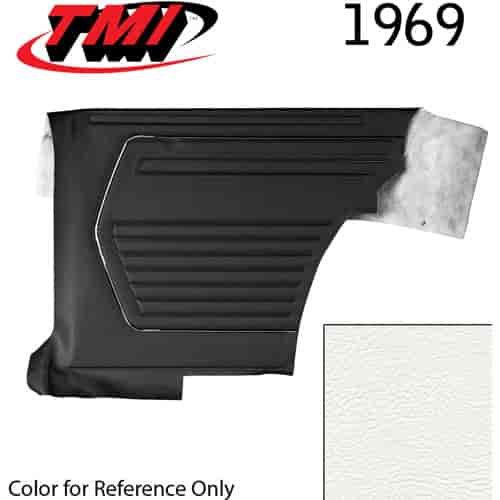 10-8029-2305 IVORY/BRIGHT WHITE - 1969 CAMARO COUPE STANDARD REAR QUARTER TRIM PANELS BASIC SILVER SERIES