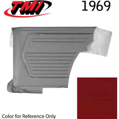 10-8039-3597 RED - 1969 CAMARO COUPE STANDARD REAR QUARTER TRIM PANELS OE GOLD SERIES