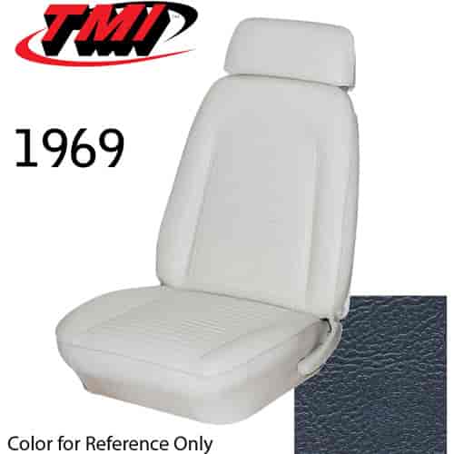 Standard Bucket Seat Upholstery for 1969 Chevy Camaro Coupe/Convertible [Dark Blue] OE #: 43-80209-3598