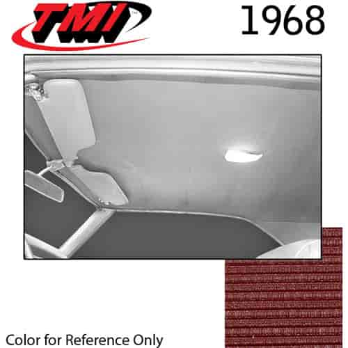 20-8058-980 DARK RED - 1968-69 COUPE HEADLINER INCLUDES EXTRA VINYL TO COVER SAILPANELS W/O BACKBOARDS