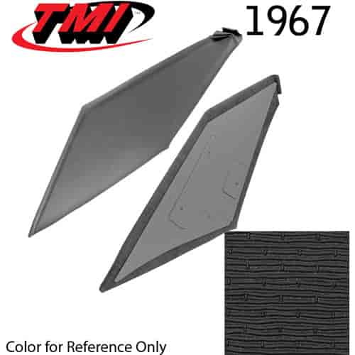 20-8067-934 BLACK - 1967 COUPE SAIL PANELS 1 PAIR COMPLETE READY TO INSTALL