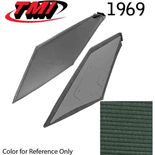 20-8068-976 DARK GREEN - 1969 COUPE SAIL PANELS 1 PAIR COMPLETE READY TO INSTALL