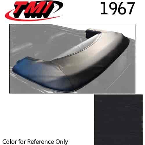 22-8107-2295 BLACK - 1967-69 CONVERTIBLE TOP BOOT REPLACEMENT STYLE WITHOUT CLIPS