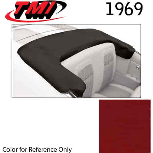 22-8107-3597 MED. RED - 1969 CONVERTIBLE TOP BOOT REPLACEMENT STYLE WITHOUT CLIPS