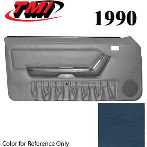 10-73200-6426-6426 CRYSTAL BLUE 1990-92 - 1993 MUSTANG COUPE & HATCHBACK DOOR PANELS MANUAL WINDOWS WITH VINYL INSERTS