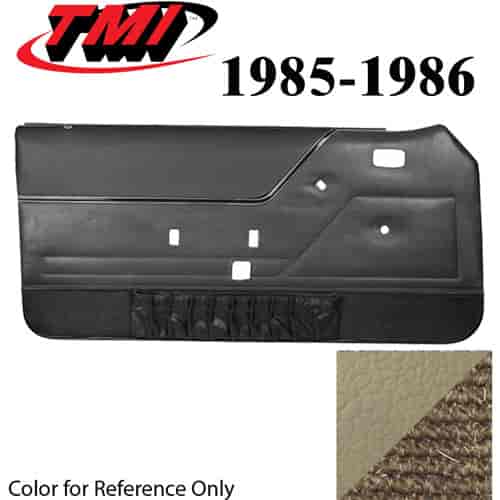 10-73205-973-3P-906 SAND BEIGE WITH SAND BEIGE CARPET - 1985-86 MUSTANG COUPE & HATCHBACK DOOR PANELS MANUAL WINDOWS