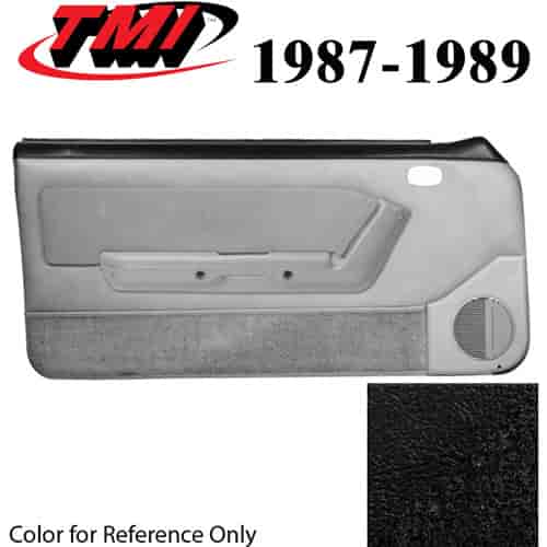 10-73207-958-958-801 BLACK NOT ORIGINAL - 1987-89 MUSTANG COUPE & HATCHBACK DOOR PANELS MANUAL WINDOWS WITH VINYL INSERTS