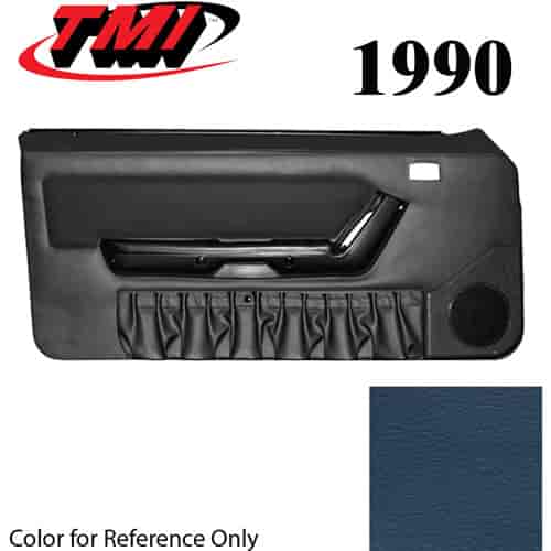 10-73220-6426-58-426 CRYSTAL BLUE 1990-92 - 1993 MUSTANG COUPE & HATCHBACK DOOR PANELS MANUAL WINDOWS WITH VELOUR INSERTS