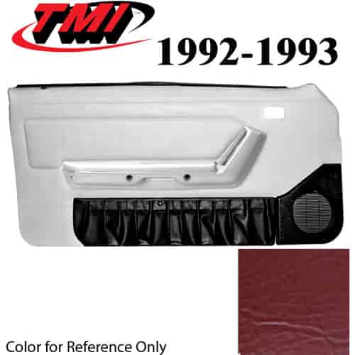 10-74102-6244-6244 SCARLET RED 1990-92 - 1992-93 MUSTANG CONVERTIBLE DOOR PANELS POWER WINDOWS WITHOUT INSERTS
