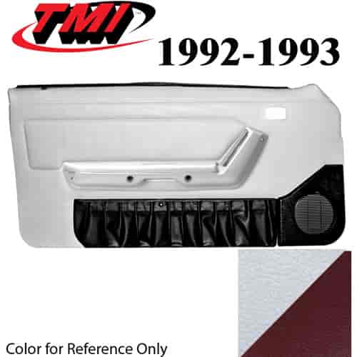 10-74102-965-6795 WHITE WITH RUBY RED 1993 - 1992-93 MUSTANG CONVERTIBLE DOOR PANELS POWER WINDOWS WITHOUT INSERTS