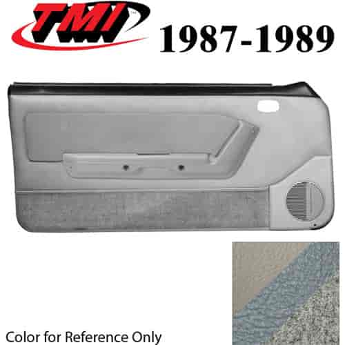 10-74107-997-953-857 OXFORD WHITE WITH MEDIUM GRAY - 1987-89 MUSTANG CONVERTIBLE DOOR PANELS POWER WINDOWS WITH VINYL INSERTS