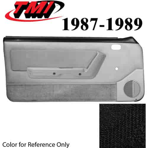 10-74127-958-51-801 BLACK NOT ORIGINAL - 1987-89 MUSTANG CONVERTIBLE DOOR PANELS POWER WINDOWS WITH VELOUR INSERTS