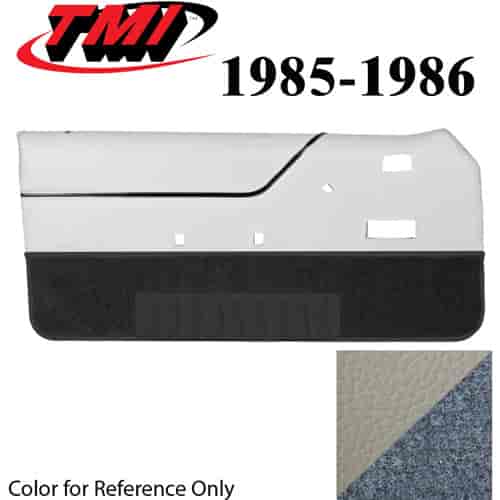 10-74205-997-7P-8082 OXFORD WHITE WITH BLUE - 1985-86 MUSTANG CONVERTIBLE DOOR PANELS MANUAL WINDOWS