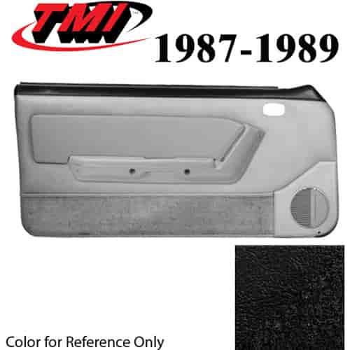 10-74207-958-958-801 BLACK NOT ORIGINAL - 1987-89 MUSTANG CONVERTIBLE DOOR PANELS MANUAL WINDOWS WITH VINYL INSERTS