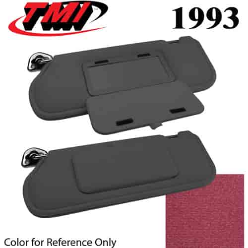 21-73005-1998 RUBY RED 1993 - 1985-93 MUSTANG SUNVISORS WITH MIRRORS STANDARD CLOTH