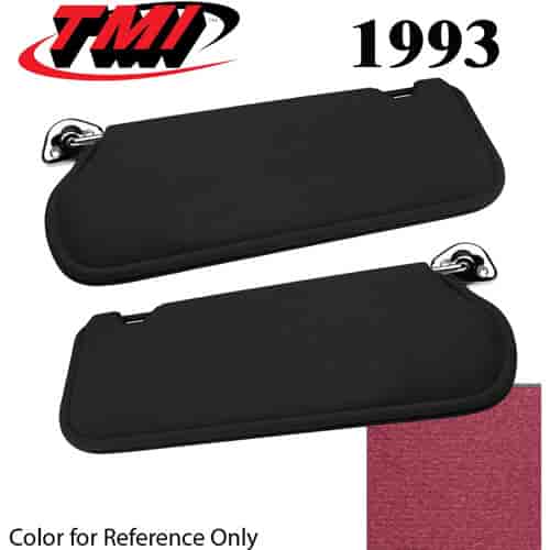 21-73205-1998 DARK RUBY 1993 - 1985-93 MUSTANG SUNVISORS WITHOUT MIRRORS STD CLOTH NOT OE