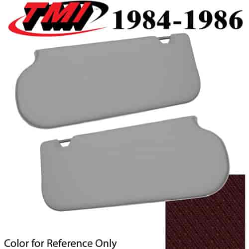 21-73206-1210 CANYON RED 1984-86 - 1985-88 T-TOP/SUNROOF MUSTANG SUNVISORS VINYL W/O MIRROR NOT OE