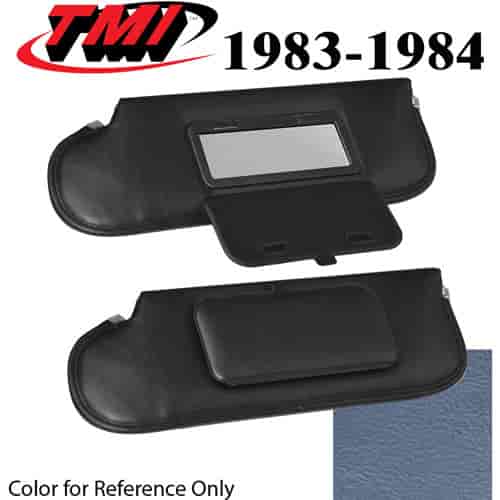 21-74003-970 ACADEMY BLUE 1983-84 - 1983-86 CONVT. MUSTANG SUNVISORS WITH MIRRORS SEAT VINYL