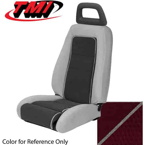 43-73604-592-593-56W CANYON RED W/ GRAY PIPING 1985-86 PD - 1985-86 MUSTANG GT ARTICULATED SPORT BUCKET SEATS ONLY ALL CLOTH