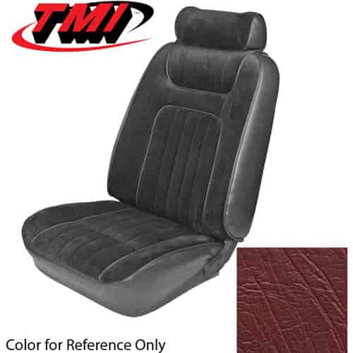 43-73729-998-998 RED 1979-80 SD - 1979-80 MUSTANG GHIA COUPE STANDARD LOW BACK BUCKET SMOOTH VINYL W/ TEXTURED VINYL INSERTS
