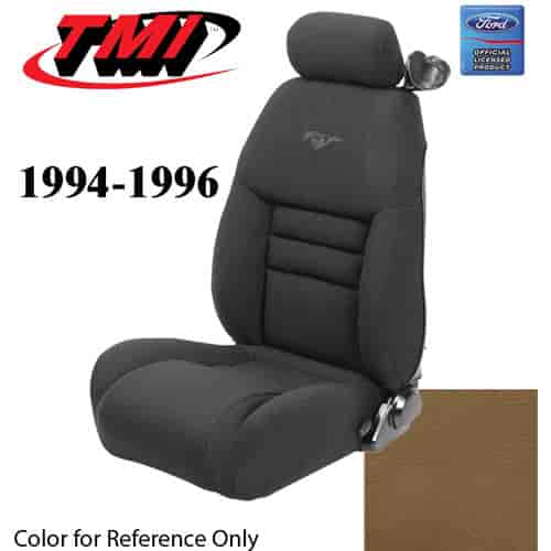 43-76304-6873-PONY 1994-96 MUSTANG GT FRONT BUCKET SEAT SADDLE VINYL UPHOLSTERY W/PONY LOGO LARGE HEADREST COVERS INCLUDED