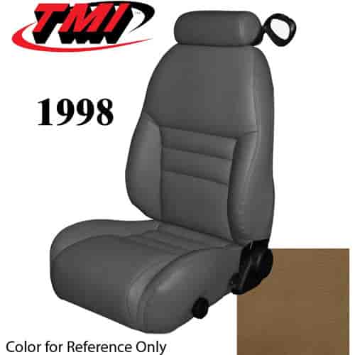 43-76308-6873 1998 MUSTANG GT FRONT BUCKET SEAT SADDLE VINYL UPHOLSTERY SMALL HEADREST COVERS INCLUDED