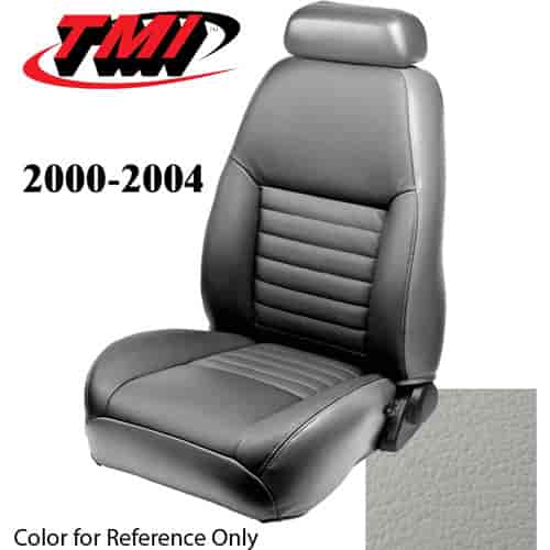 43-76600-L965 2000-04 MUSTANG GT FRONT BUCKET SEAT OXFORD WHITE LEATHER UPHOLSTERY SMALL HEADREST COVERS INCLUDED