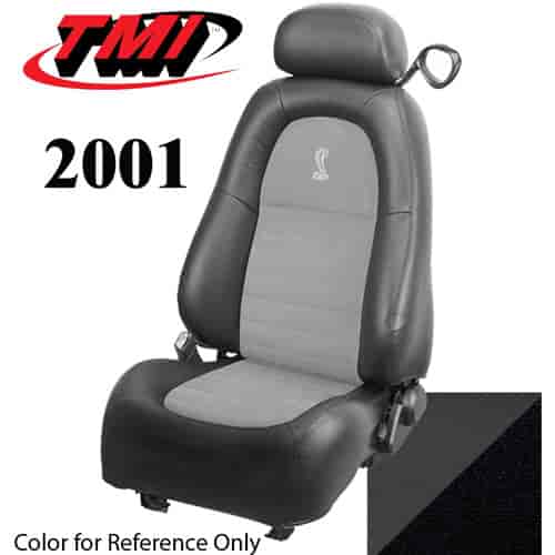 43-76501-6042-99-Cobra 2001 MUSTANG COBRA FRONT BUCKET SEATS DARK CHARCOAL VINYL UPHOLSTERY WITH UNISUEDE MED. GRAPHITE INSERTS