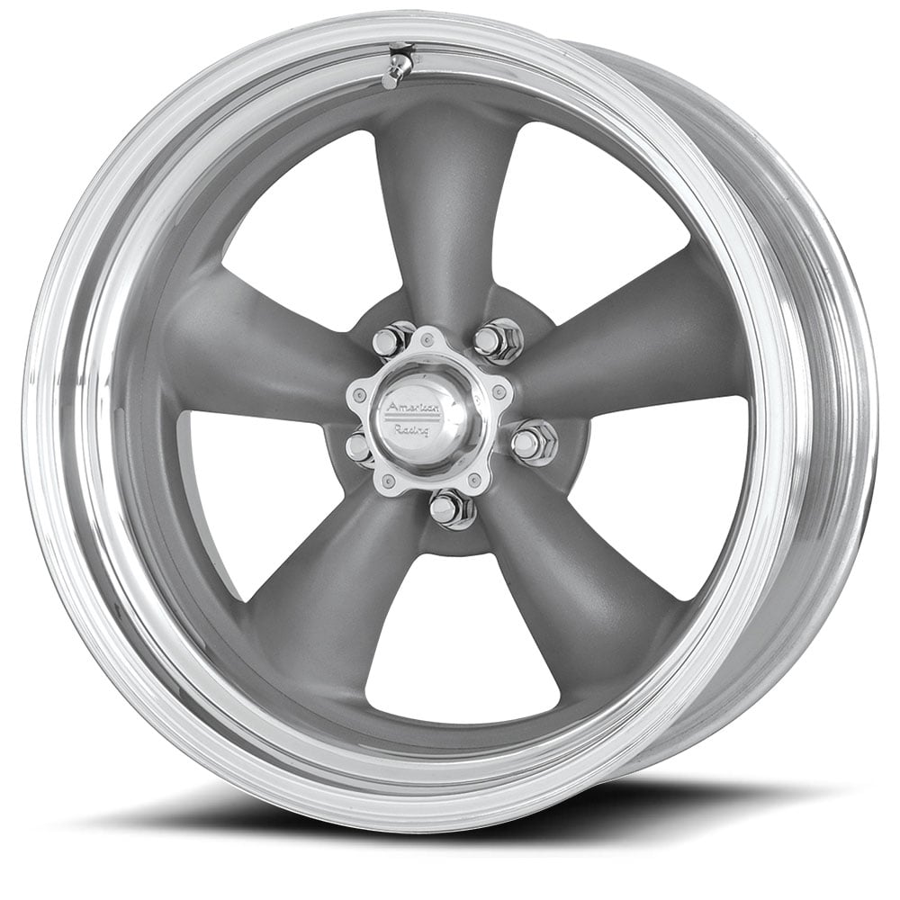 VNCL 205 Classic Torq-Thrust II Wheel Size: 17 x 8" Bolt Pattern: 5 x 4.50" [Gray Center/Polished Rim]