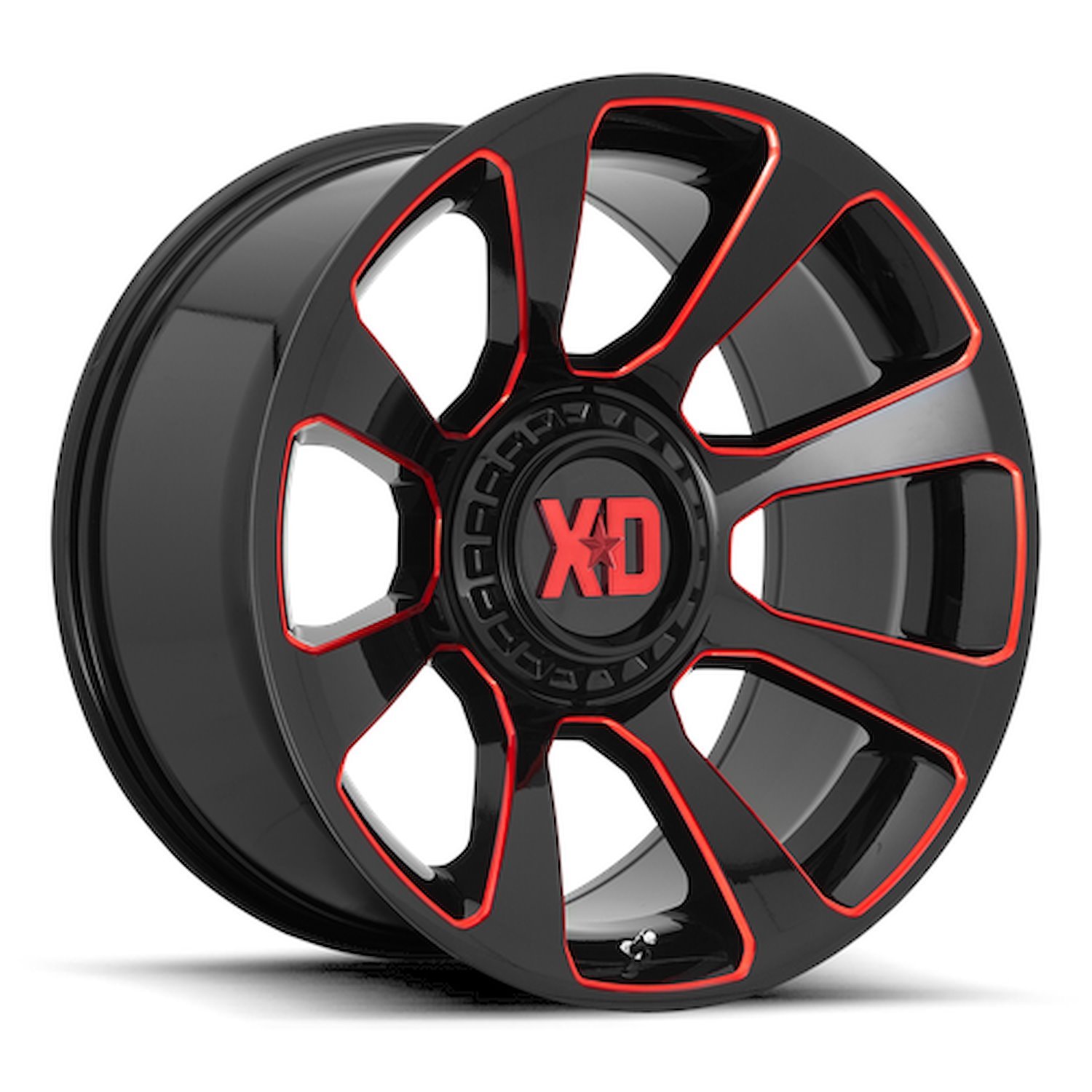 XD Wheels XD854 Reactor Wheel [Size: 20" x 10"] Gloss Black w/ Milled Red Accents