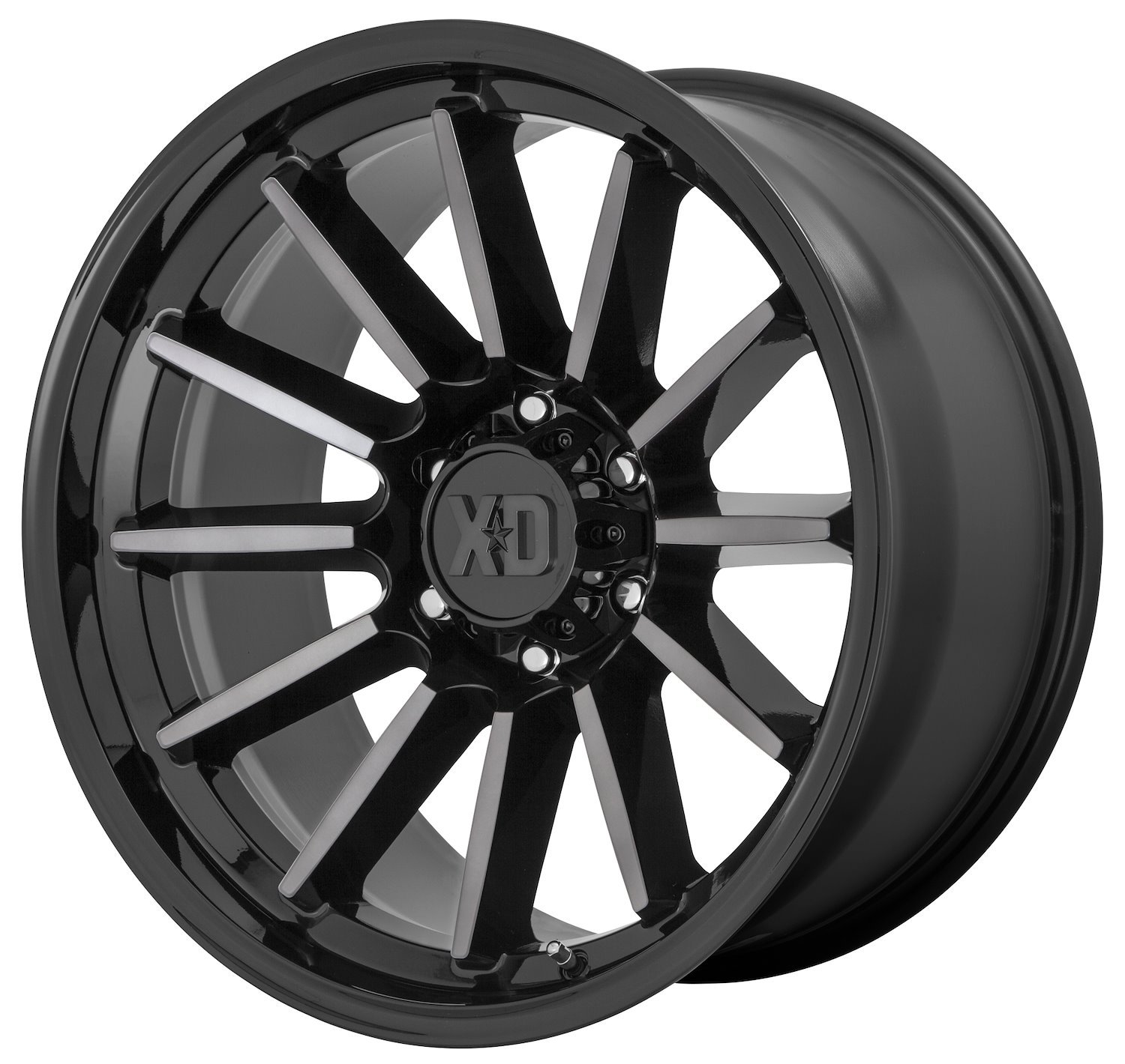 XD Wheels XD855 Luxe Wheel [Size: 20" x 10"] Gloss Black with Machined Gray Accents