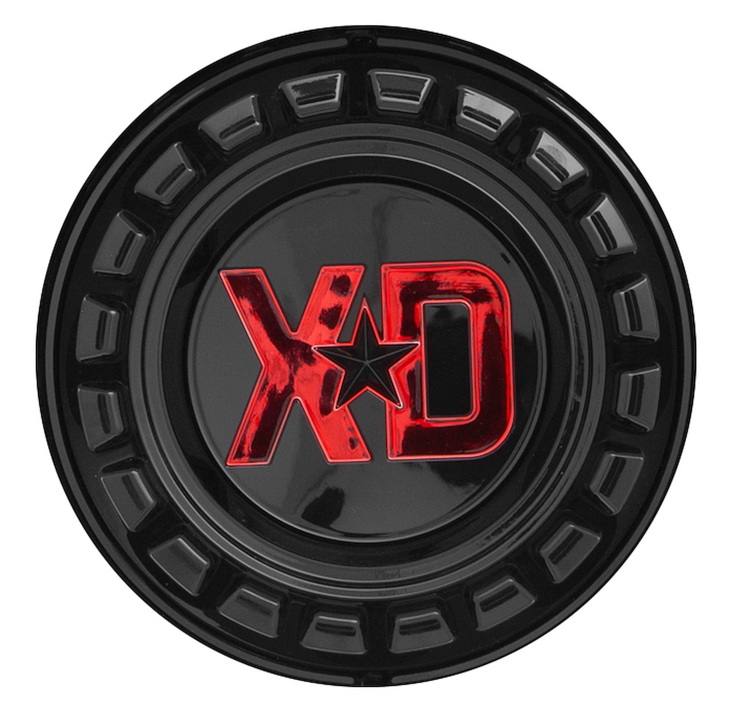 XD Wheels Center Cap For XD854 Reactor Black with Red Tinted Accent Wheels [Gloss Black]
