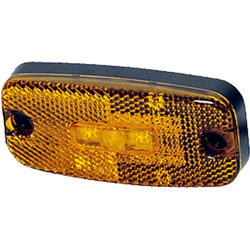 3639 LED Side Marker Lamp Rectangle Amber Lens w/Reflex Reflector 12V ECE Approved