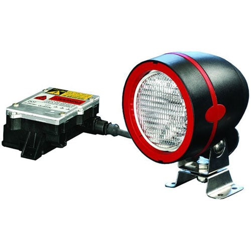 Mega Beam Xenon Work Lamp Round Black And Red Housing Close Range 24V 35W Incl. 3m Cable