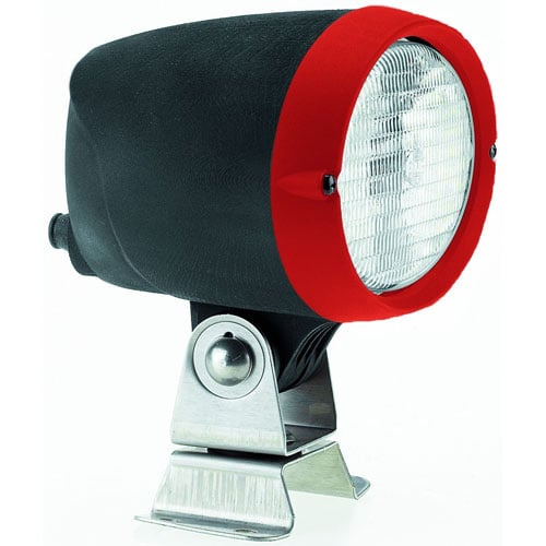 Oval 100 Xenon Work Lamp Clear Lens Red