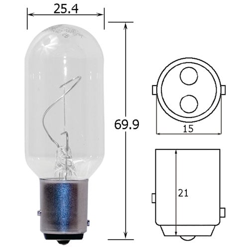 T8 Incandescent Bulb 12V 20W