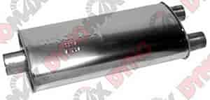 Ultra Flow SS Welded Muffler In/Out: Single 3" In Dual 2-1/2" Out