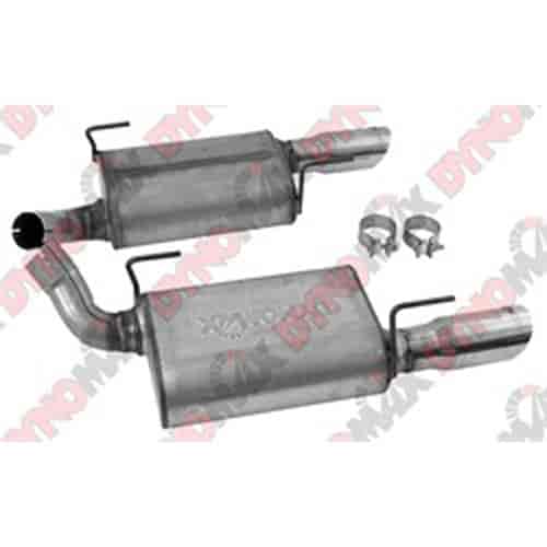 VT Dual Axle-Back Exhaust System 2.5 in. System Dual Rear Incl. VT Muffler Tail Pipe Clamps 3 in. Tips Stainless Steel