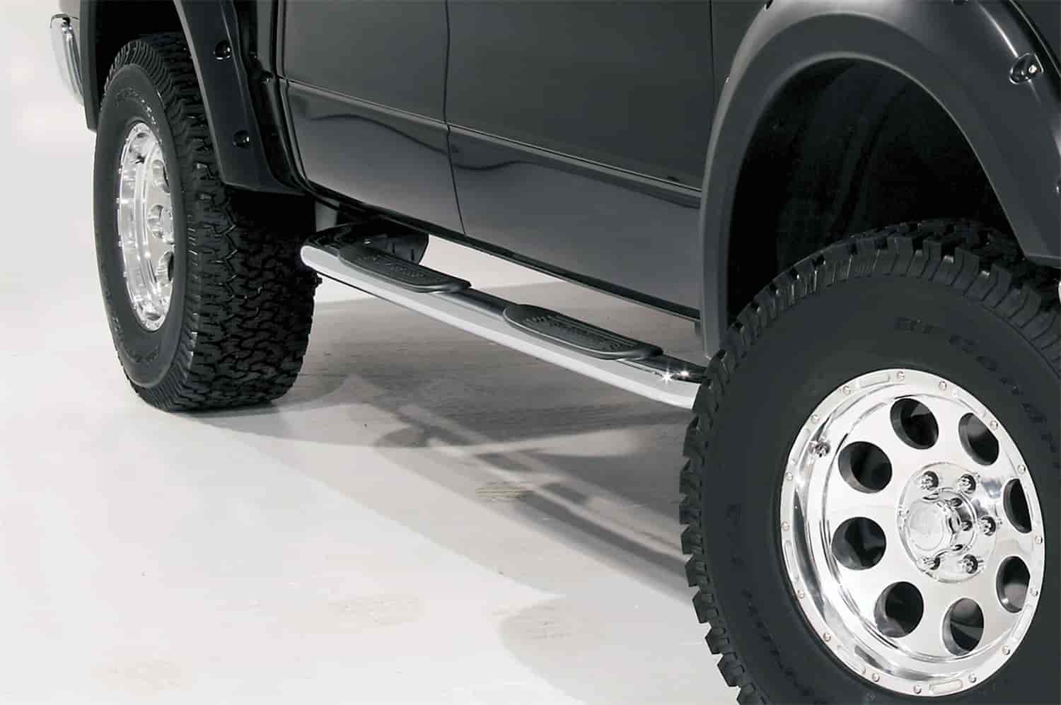 4" Oval Nerf Bars 2009-2014 Ford F150 Super Crew Polished Stainless Steel
