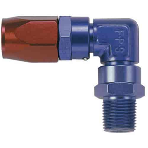 Series 3000 90-Degree Low Profile Hose End -8 AN x 9/16"-18 (6)