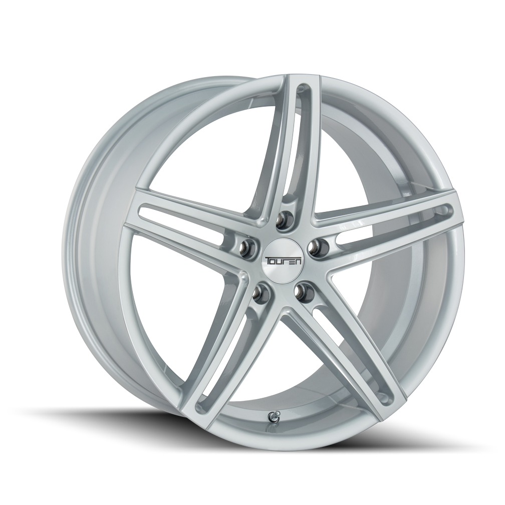 TR73 3273 GLOSS SILVER/MILLED SPOKES 20X8.5 5-112 30mm 66.56mm