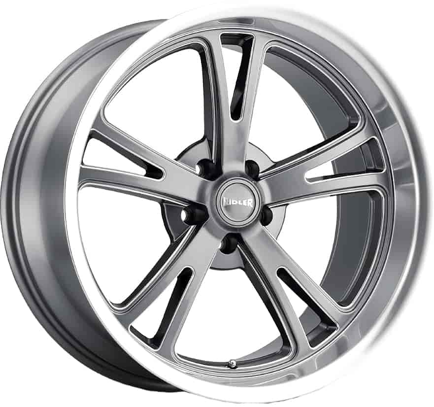 Ridler 606 Series Grey w/Milled Spokes & Diamond Lip Wheel Size: 17" x 8"