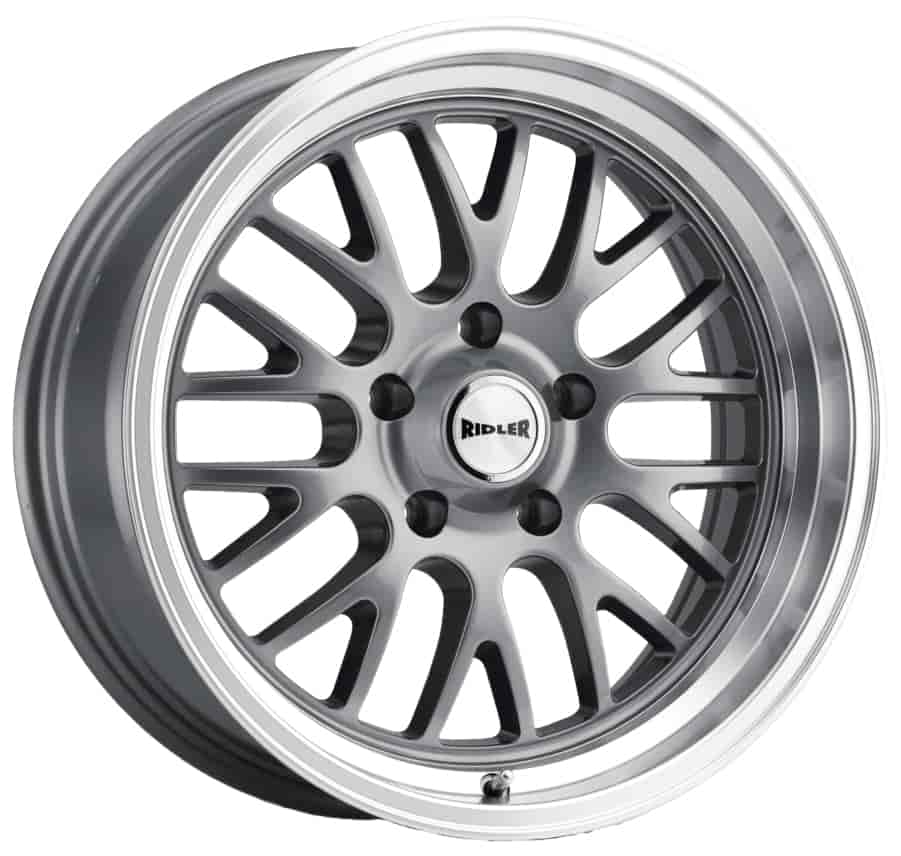 Ridler 607 Series Grey with Machined Lip Wheel Size: 20" x 8.50"