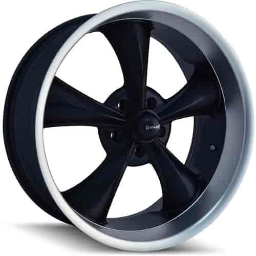 Ridler 695 Series Matte Black w/Machined Lip Wheel Size: 22" x 10.5" Bolt Circle: 5 x 4.75" Offset: 0mm