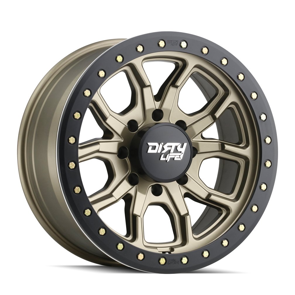 DT-1 9303 Wheel Size: 17 X 9" Bolt Pattern: 8-170 [SATIN GOLD W/SIMULATED RING]