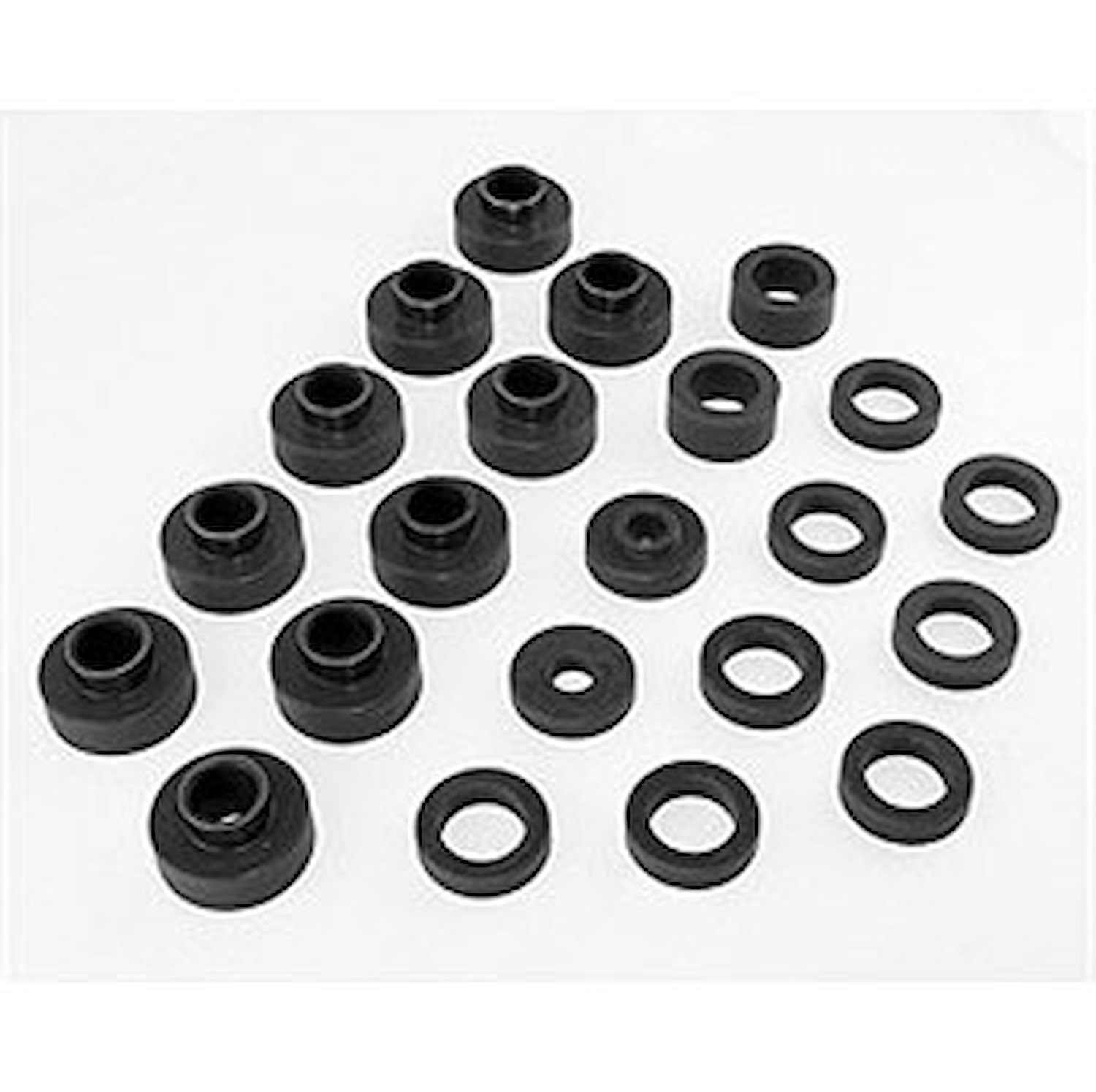 BUSHING CJ5/CJ7 BODY MOUNTS 80-86 22PCS Black