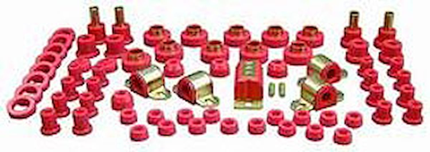 Total Kit; Red; Incl. Body Mount Kit/SwayBar Bushings And Grommets/TieRod End Boots/Torque Arm Bushi